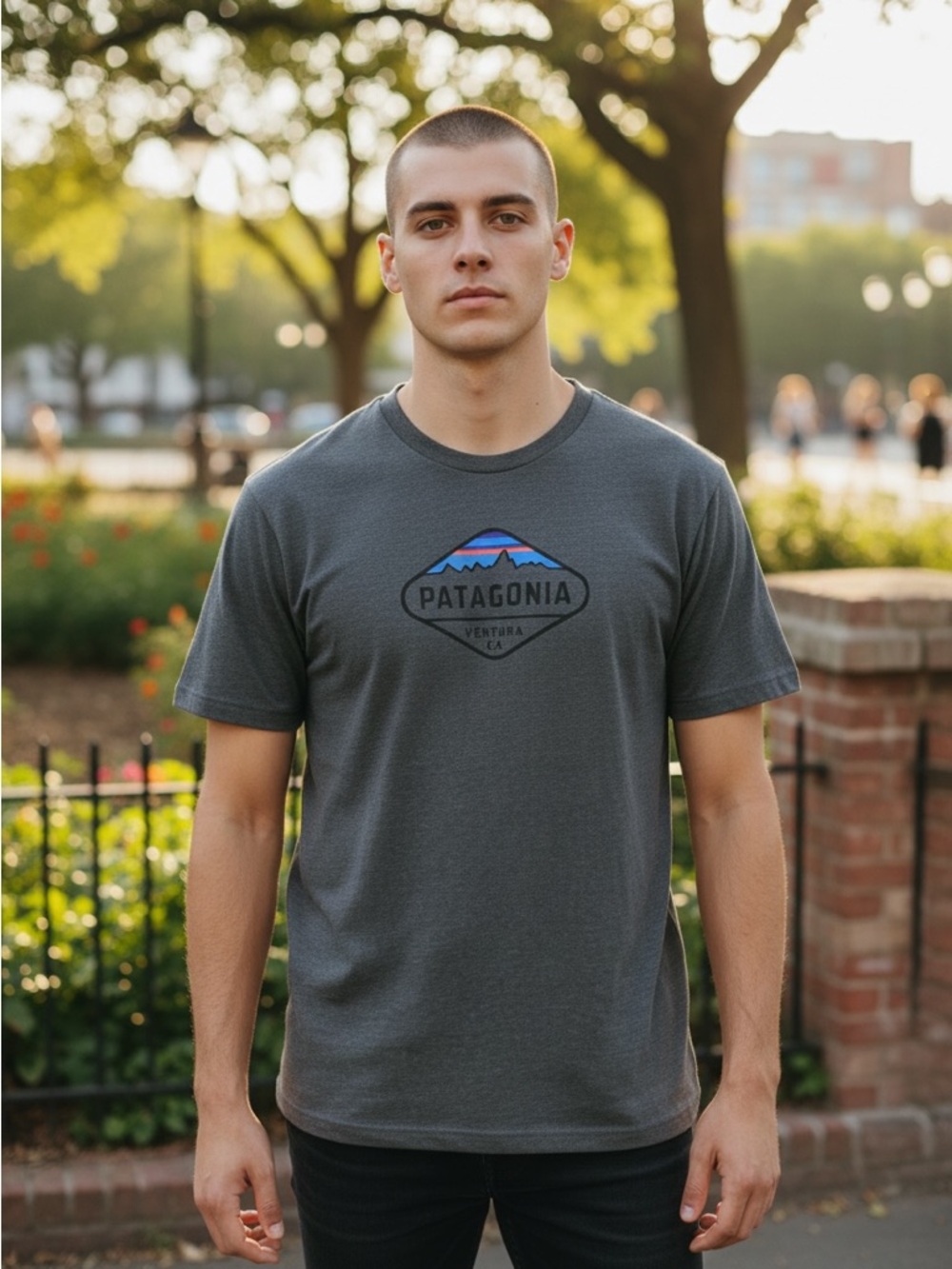 Patagonia Fitz Roy Crest “Ventura, CA” T-Shirt — Men’s Large Slim — Gray — VGC